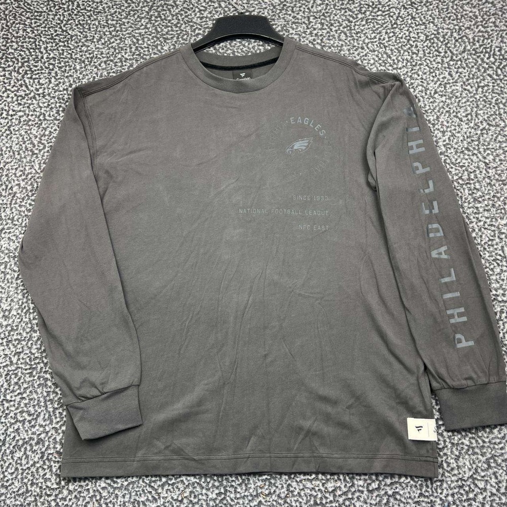 Philadelphia Eagles NFL Shirt Men Large Grey Long Sleeve Fanatics Signature New